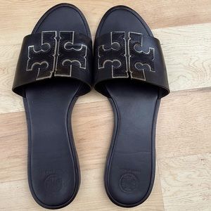 Tory Burch black leather sandals | Size 11